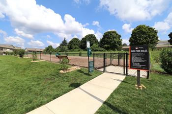Bark park with seating